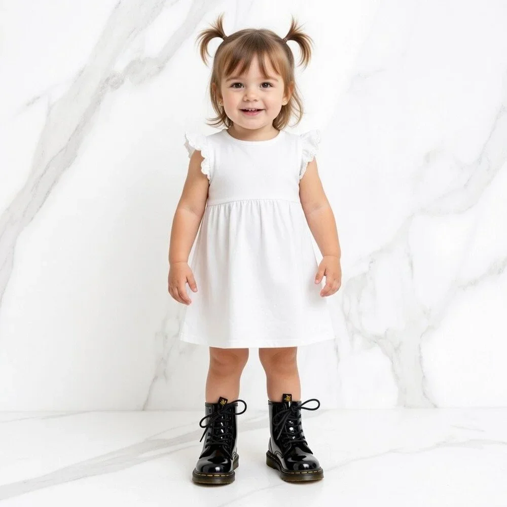 Dr. Martens Toddler Black Patent Leather Zip‎ Up Boots, Size 10